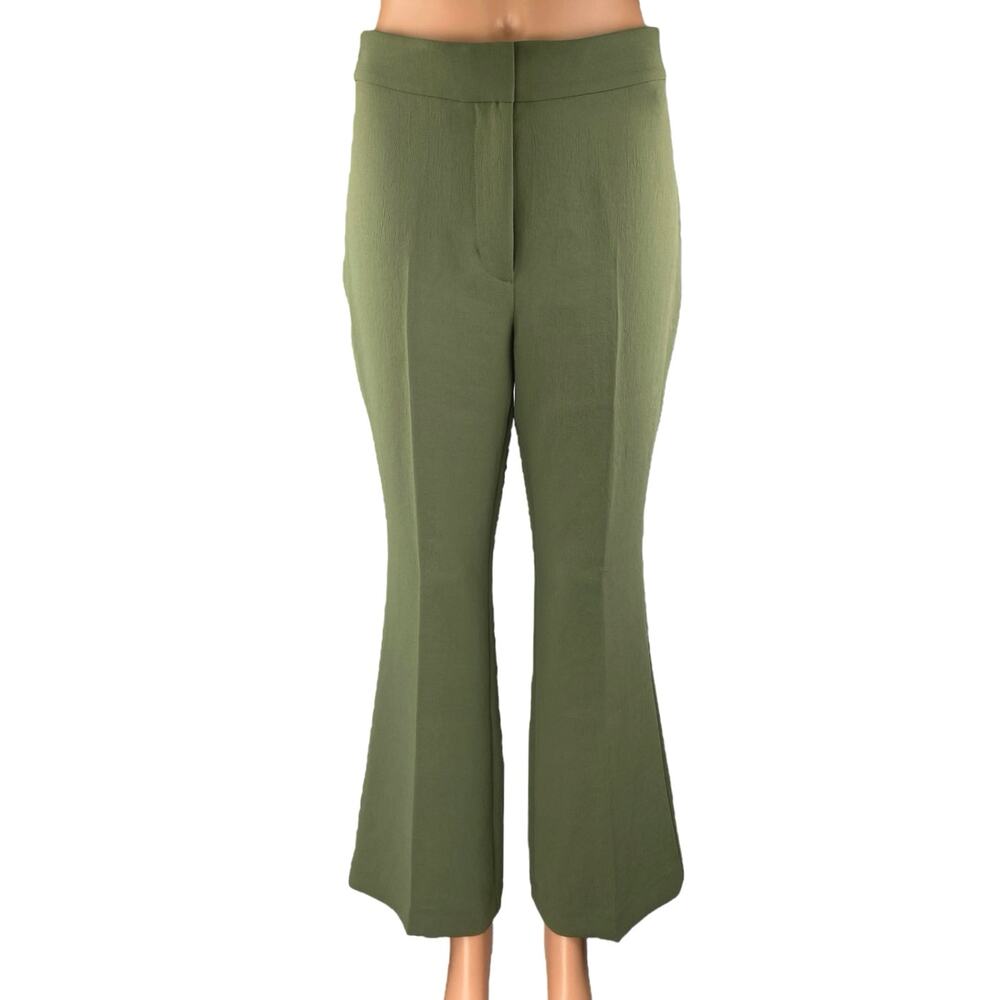 Aritzia Wilfred Olive Green High Waisted Flared Bootcut Trousers Dress Pants 4